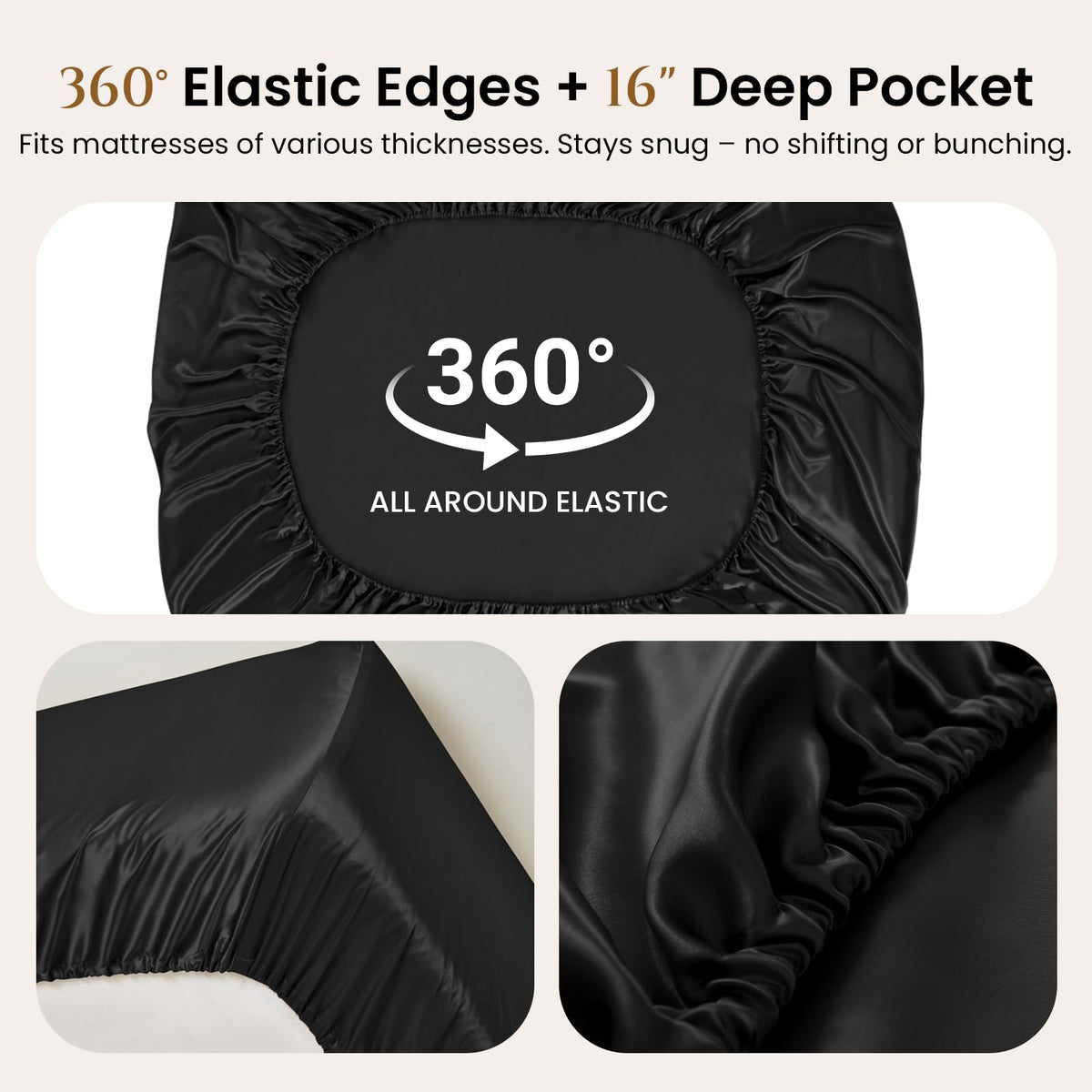 22 Momme Mulberry Silk Fitted Sheet – 16" Deep Pocket