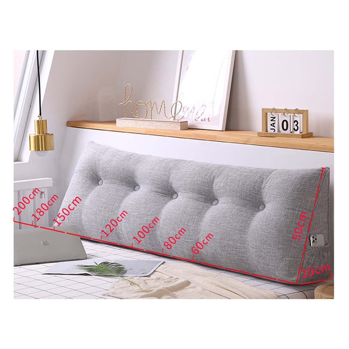 Triangular Headboard Wedge Pillow – Large Reading & Back Support