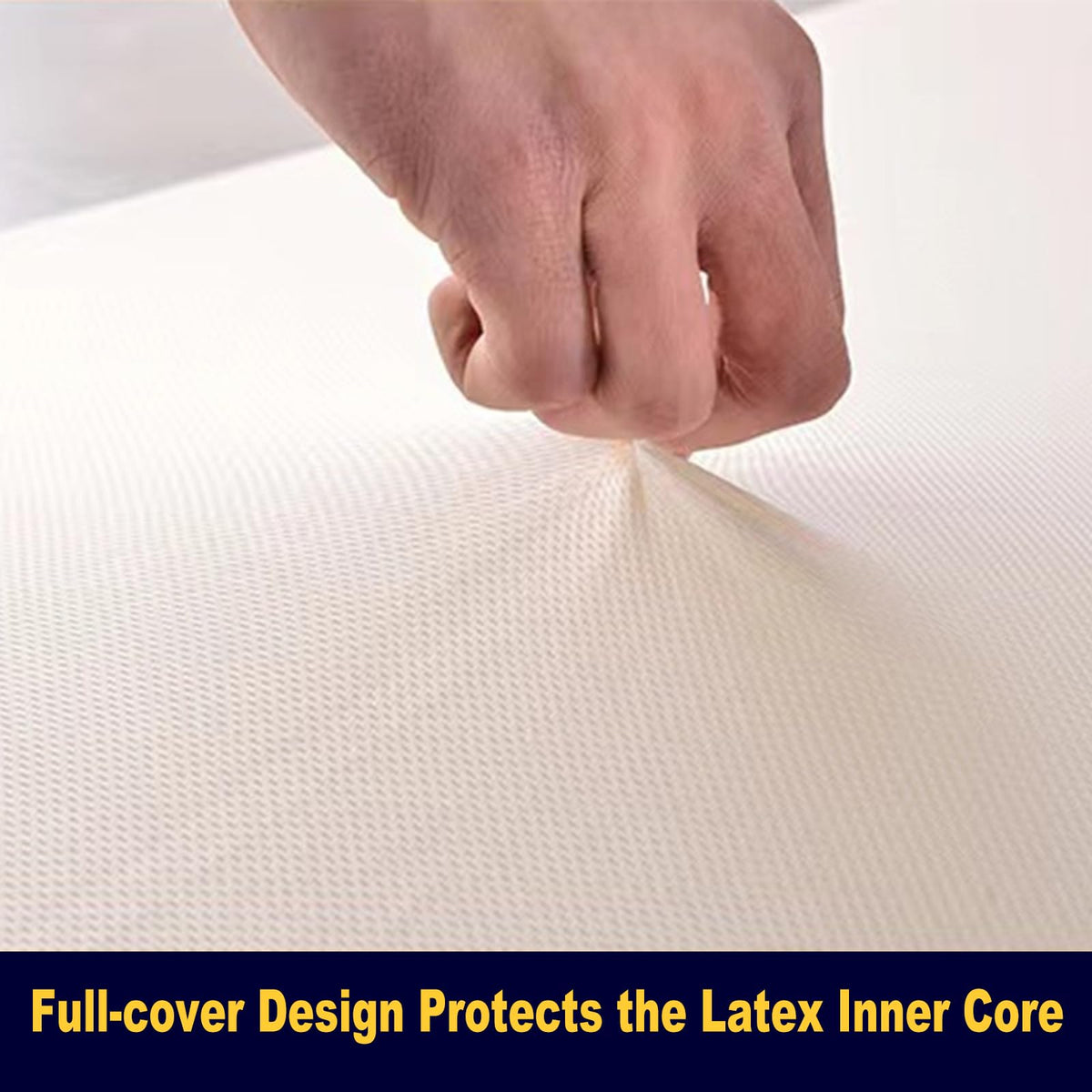 Natural Latex Mattress Topper with Cotton Cover – 7.5 cm