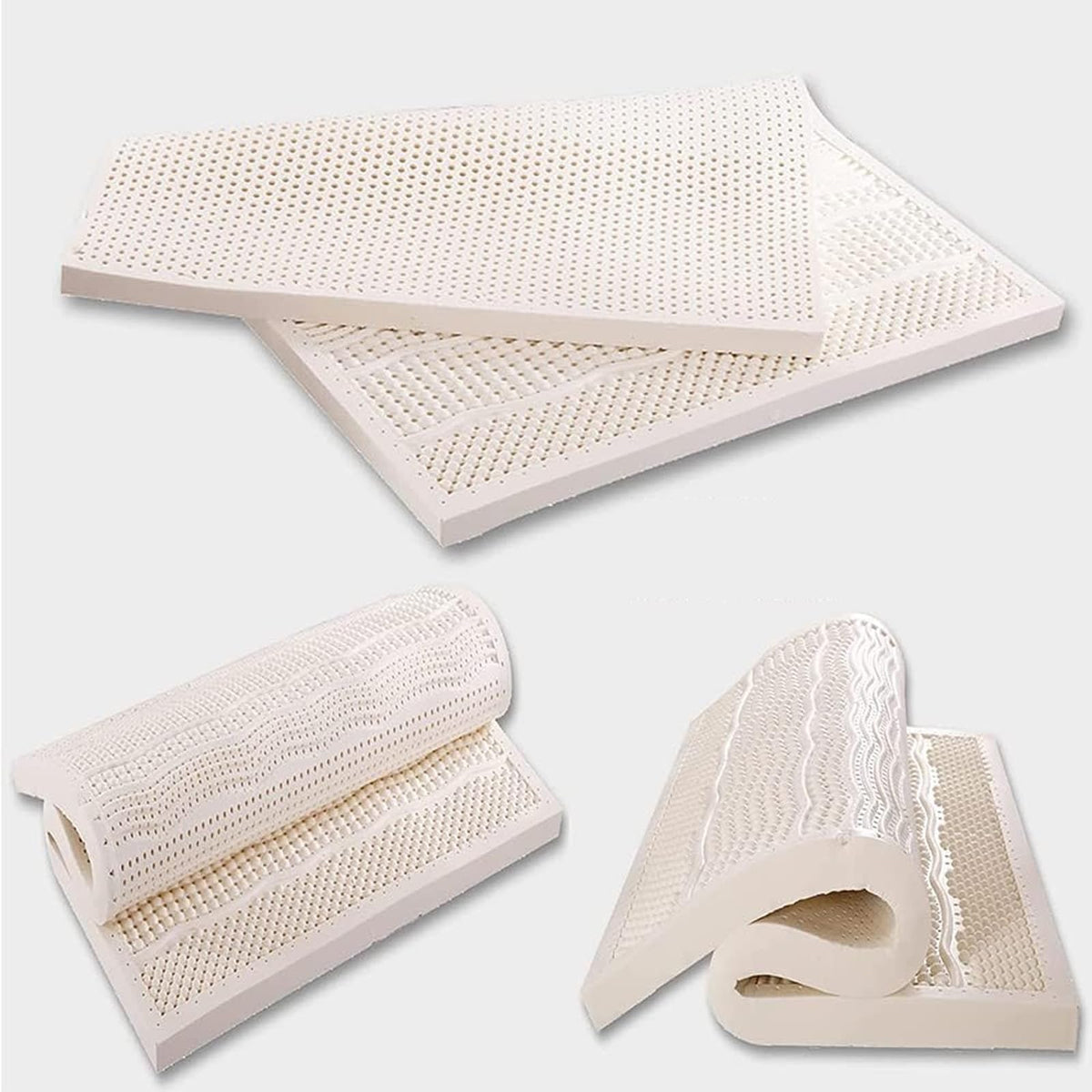 4" Natural Latex Mattress Topper with Removable Washable Cover