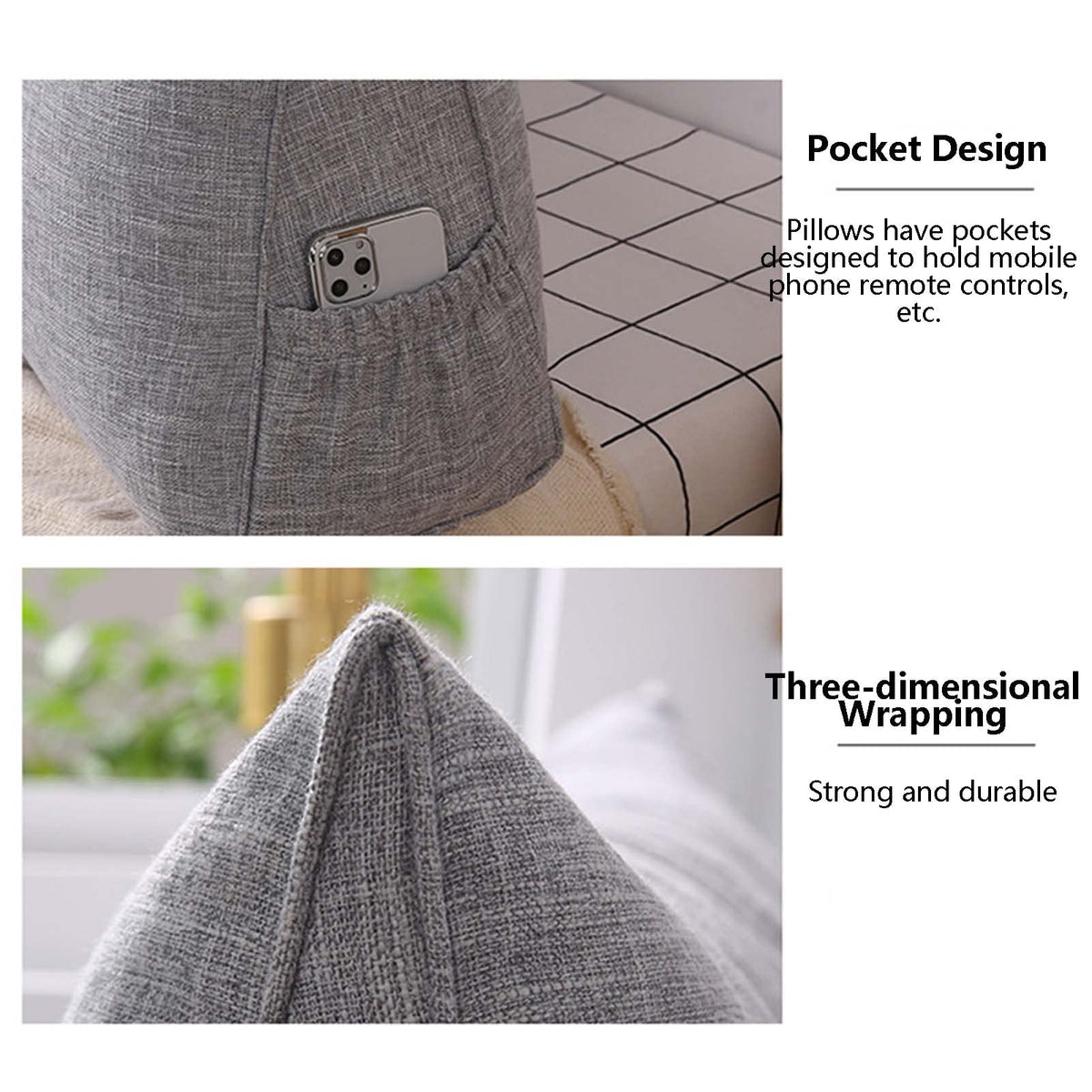 Triangular Headboard Wedge Pillow – Large Reading & Back Support