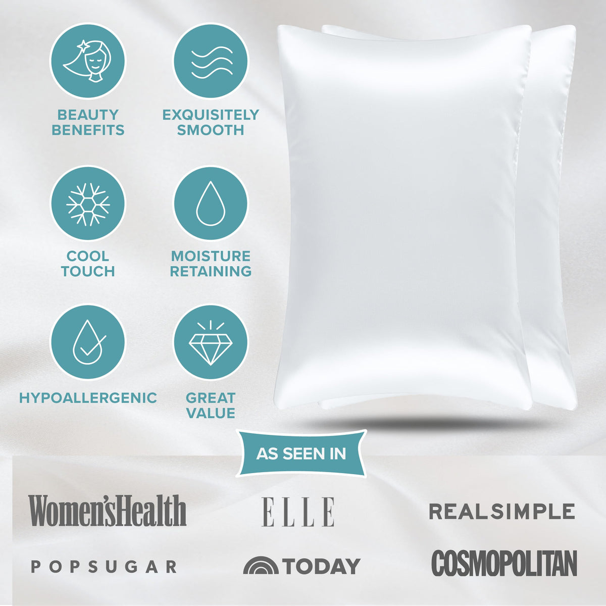Bare Home Silk Mulberry Pillowcases