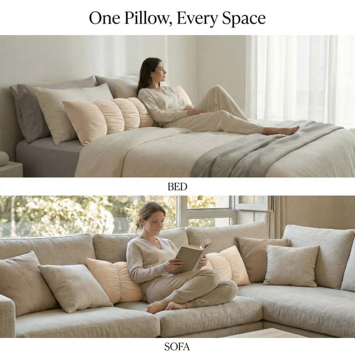 Ergonomic Full Body Support Pillow – Removable Cover