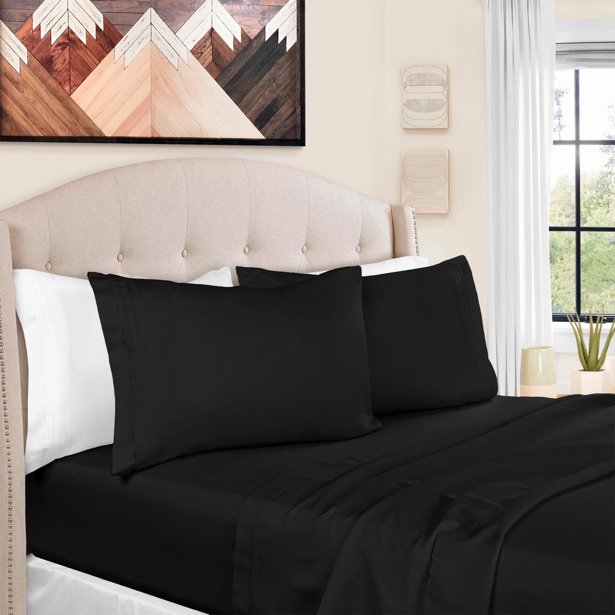 1500 Thread Count Egyptian Cotton 4-Piece Sheet Set – Deep Pocket, Queen, Grey