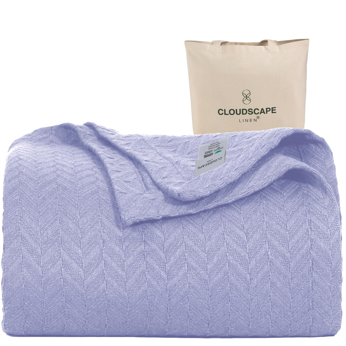 CLOUDSCAPE LINEN Herringbone Blanket