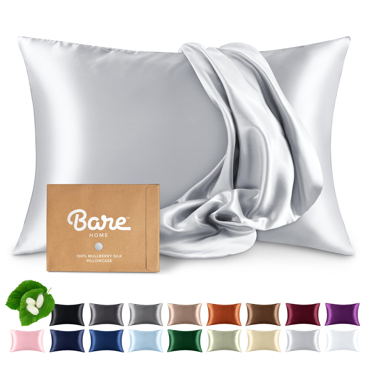 Bare Home Silk Mulberry Pillowcases