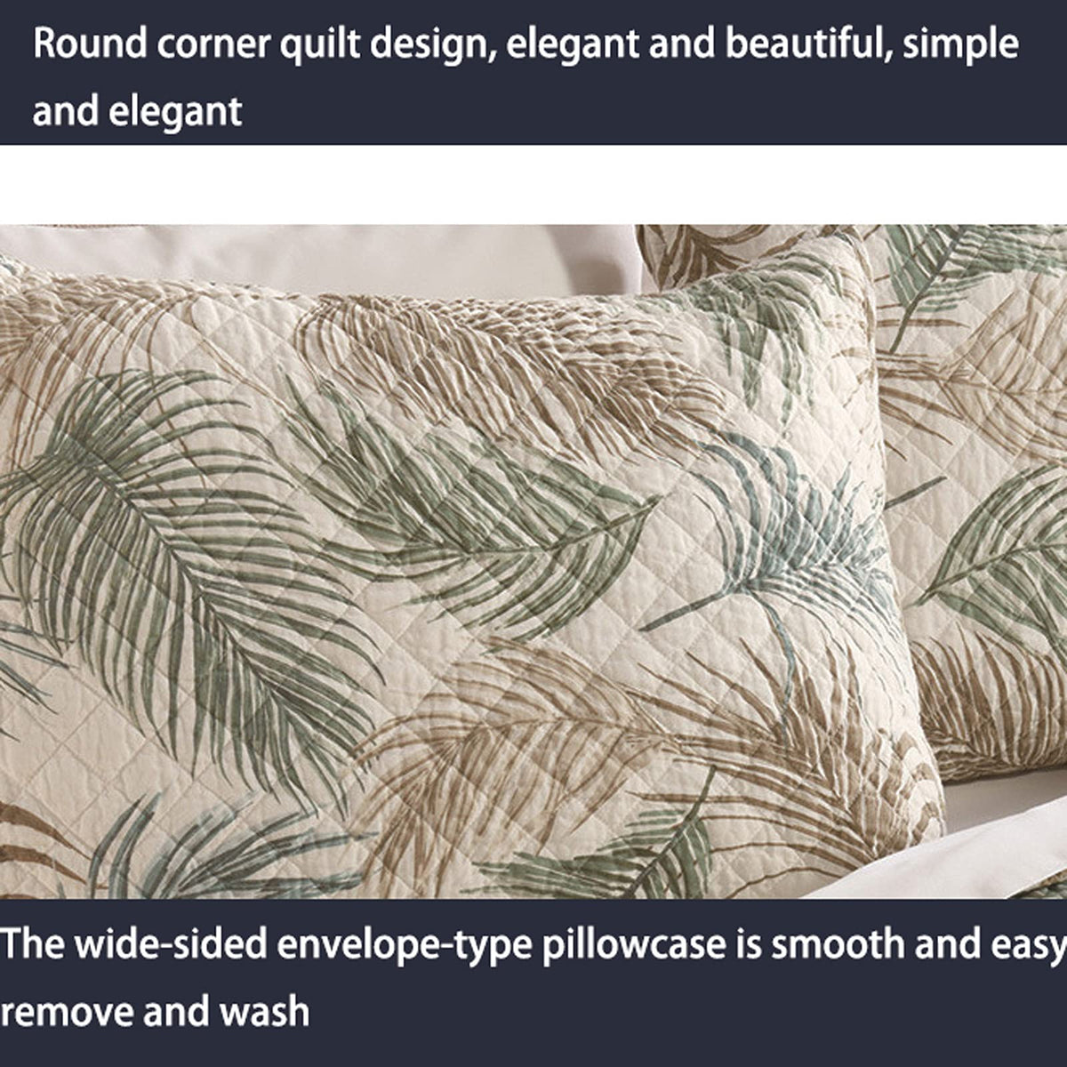Reversible Cotton Patchwork Coverlet Set – Tropical Design