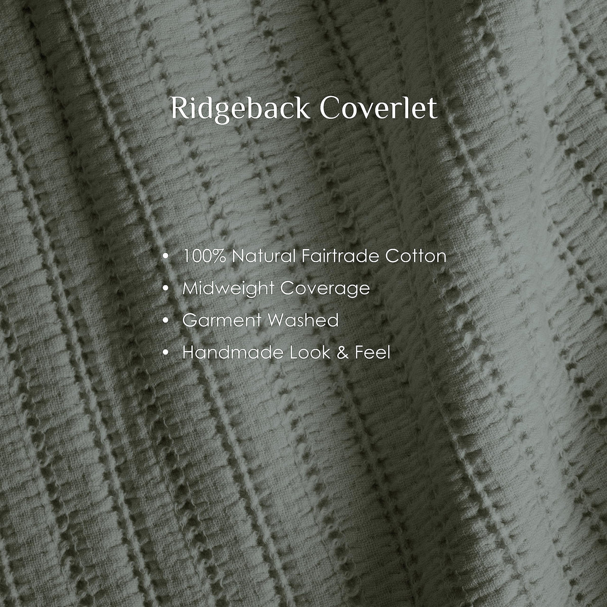 100% Cotton Ridgeback Coverlet – Prewashed All-Season Bedspread